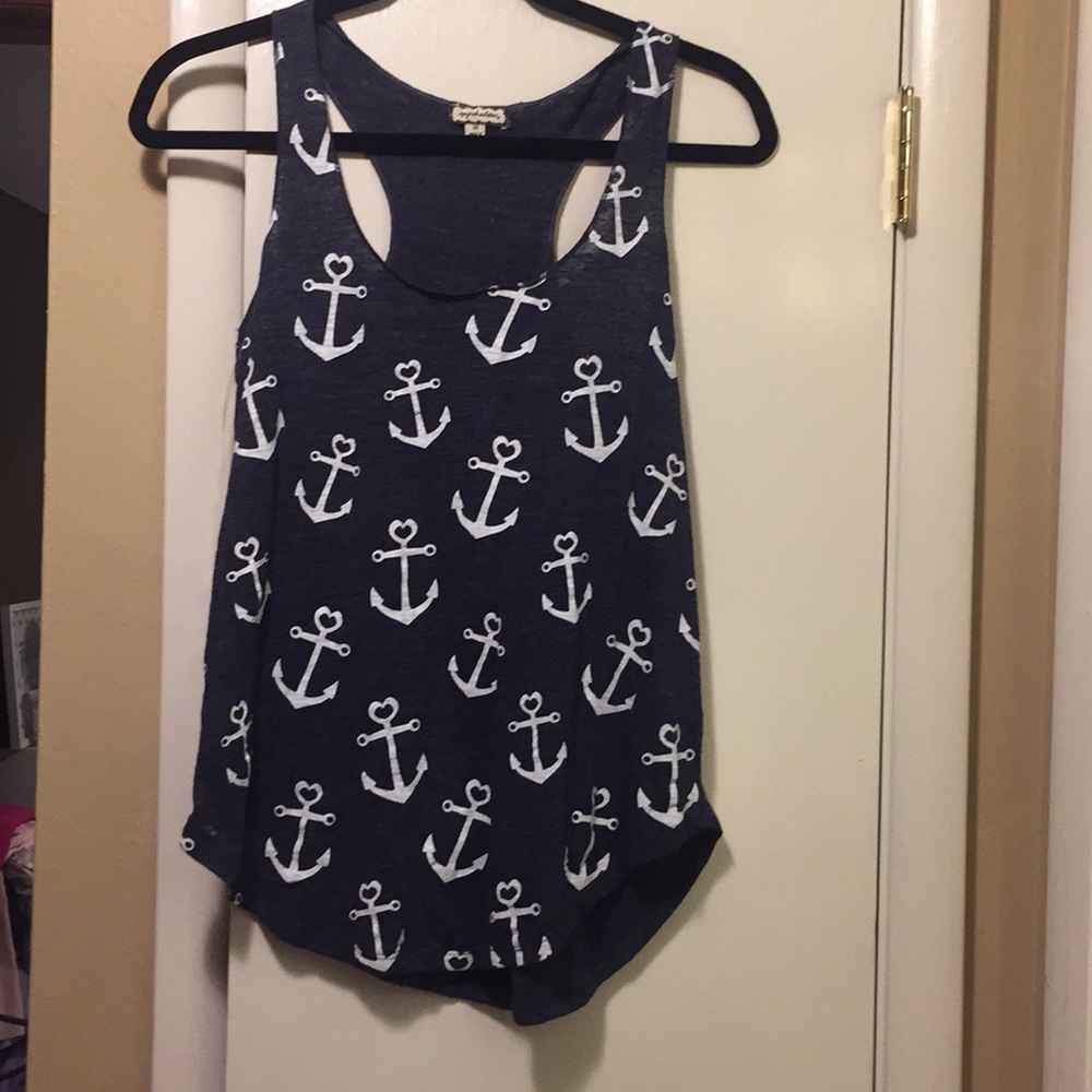 Navy blue anchor tank top